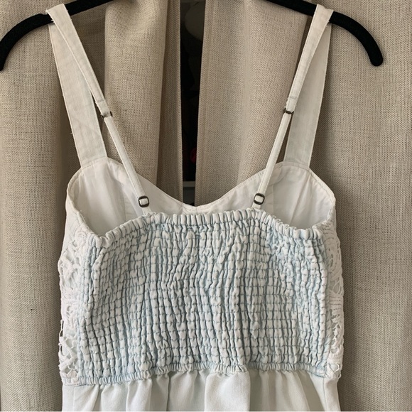 ABERCROMBIE & FITCH WHITE BLUE DENIM MINI DRESS S - Picture 10 of 10